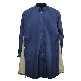 Camicia-Cappotto Ibrido Docking Sacai Blu Altro