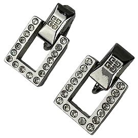 Brinco vintage Givenchy em prata com cristais Svarowski Prata