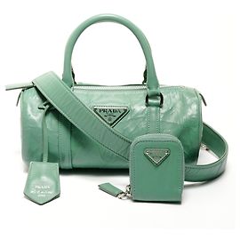 Sac Boston Mini Vintage en Nappa Prada Vert