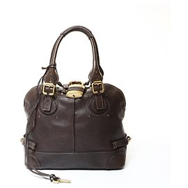 Chloé Paddington Leder Schultertasche Braun