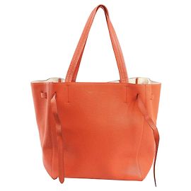 Céline Sac à bandoulière en cuir Celine Cabas Phantom Small en orange Orange