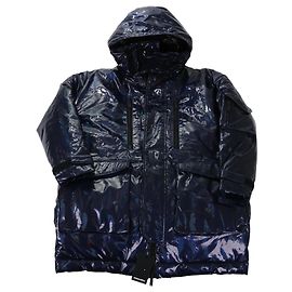 DSQUARED2 Glossy Navy Puffer Jacket, Size 48 Navy blue