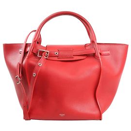Céline CELINE Big Bag Small Leather 2way Handbag in Red Red