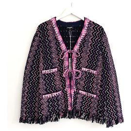 Chanel Spring 2021 Navy & Pink Knit Jacket Pink Navy blue