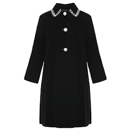 Miu Miu Schwarzer Samtmantel Schwarz