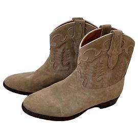 Bottines Santiag Early Midnight Camel en daim Shiloh Heritage Beige