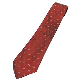 Christian Dior Silk Tie Brown Red