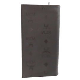 MCM Visetos Nylon Long Wallet Black Golden