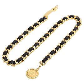 Chanel Chain Belt Leather Belt Black