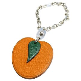 Hermès Hermes Leather Silver925 Bag Charm Orange