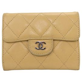 Chanel Timeless Classic Lambskin Coin Case Beige