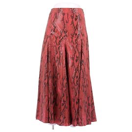 Falda larga roja Msgm con estampado de pitón Roja