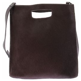 Cos Bolsa "Folio" em couro de potro marrom Marrom