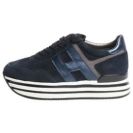Hogan Navy midi platform H483 sneakers - size EU 36.5 Navy blue
