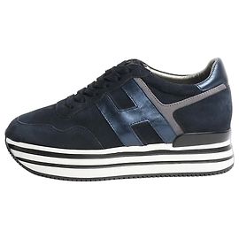 Hogan Navy midi platform H483 sneakers - size EU 37 Navy blue