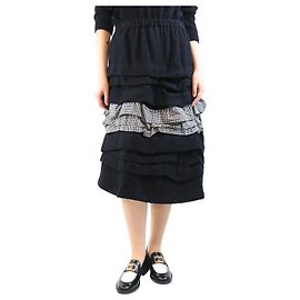 Comme Des Garcons Schwarze gestufte Karoschürze - Größe S Schwarz