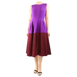 Roksanda Vestido sem mangas em crepe com bloco de cor roxa - tamanho UK 10 Roxo