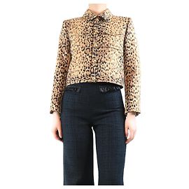 Céline Leopardenmuster Truckerjacke - Größe UK 10 Braun