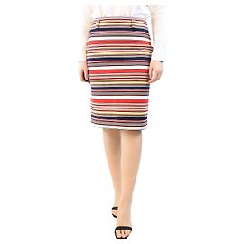 Prada Falda midi a rayas multicolor - talla UK 12 Multicolor
