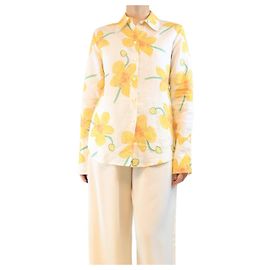 Marni Gelbe Blumenbluse - Größe UK 8 Gelb