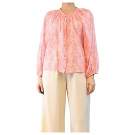 Autre Marque Blusa de seda estampada rosa - talla M Rosa