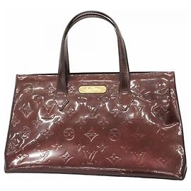 Louis Vuitton Vernis Wilshire PM Handbag Dark red