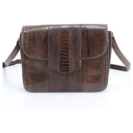 Sac à main en cuir embossé Yves Saint Laurent YSL Marron