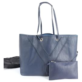 Sac tote en cuir réversible Neo Double d'Yves Saint Laurent Bleu Marine