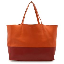 Céline Sac cabas horizontal Celine bicolore Rouge