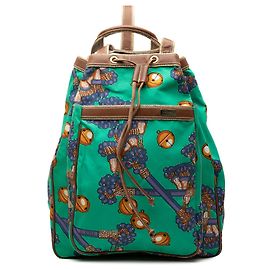LOEWE Mochila de viagem em canvas impresso Coleccion Jerez verde Verde