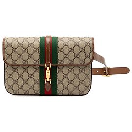 Gucci Brown GG Supreme Web Jackie 1961 Belt Bag Brown Beige