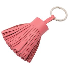Chaveiro Carmen em couro de cordeiro Milo rosa Hermès Rosa