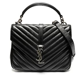 Borsa a spalla piccola Loulou con catena Yves Saint Laurent Nero