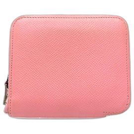 Carteira/porta-moeda compacta Azap Silkin da Hermès Rosa