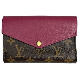 Portefeuille Pallas Compact à trois volets Louis Vuitton Marron Rose Violet foncé