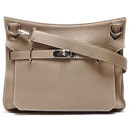 Hermès Jypsiere 34 Gray Shoulder Bag Brown