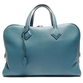 Hermès Victoria II T-geprägte Handtasche Blau