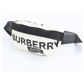 Borsa a tracolla in pelle e nylon Burberry Nero Bianco
