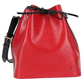 Louis Vuitton Bicolor Petit Noe Handbag Epi Leather Red