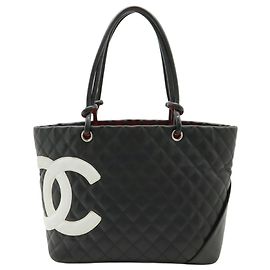 Bolso de hombro Chanel Cambon Line Negro Rosa Blanco