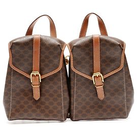 Céline Mochila dupla Macadam da Celine Marrom