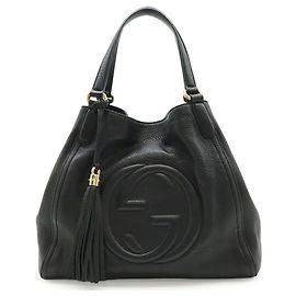GUCCI Soho Cellarius Tote Bag Schwarz Gelb