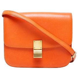 Céline Sac à main en cuir classique Celine Orange