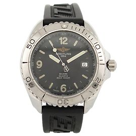RELÓGIO VINTAGE BREITLING SHARK 300M A58605 41 MM AÇO QUARTZ DATA Prata