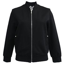 Hermès Zip-Up Bomberjacke aus schwarzer Baumwolle Schwarz