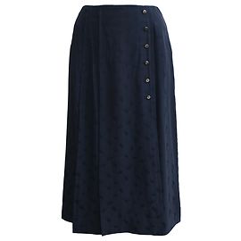 Saia midi plissada estampada em seda azul marinho Chloé Azul Azul marinho