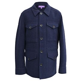Autre Marque Ralph Lauren Purple Label Mapleton Jacket in Navy Blue Merino Wool Blue Navy blue