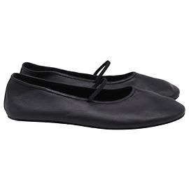 Die elastischen Ballettschuhe von The Row aus schwarzem Lammleder Schwarz
