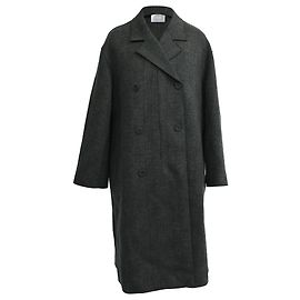 Dior Double-Breasted Coat in Dark Grey Wool Grey