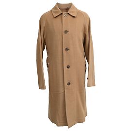 Ralph Lauren Belted Single-Breasted Coat in Brown Wool Brown Red